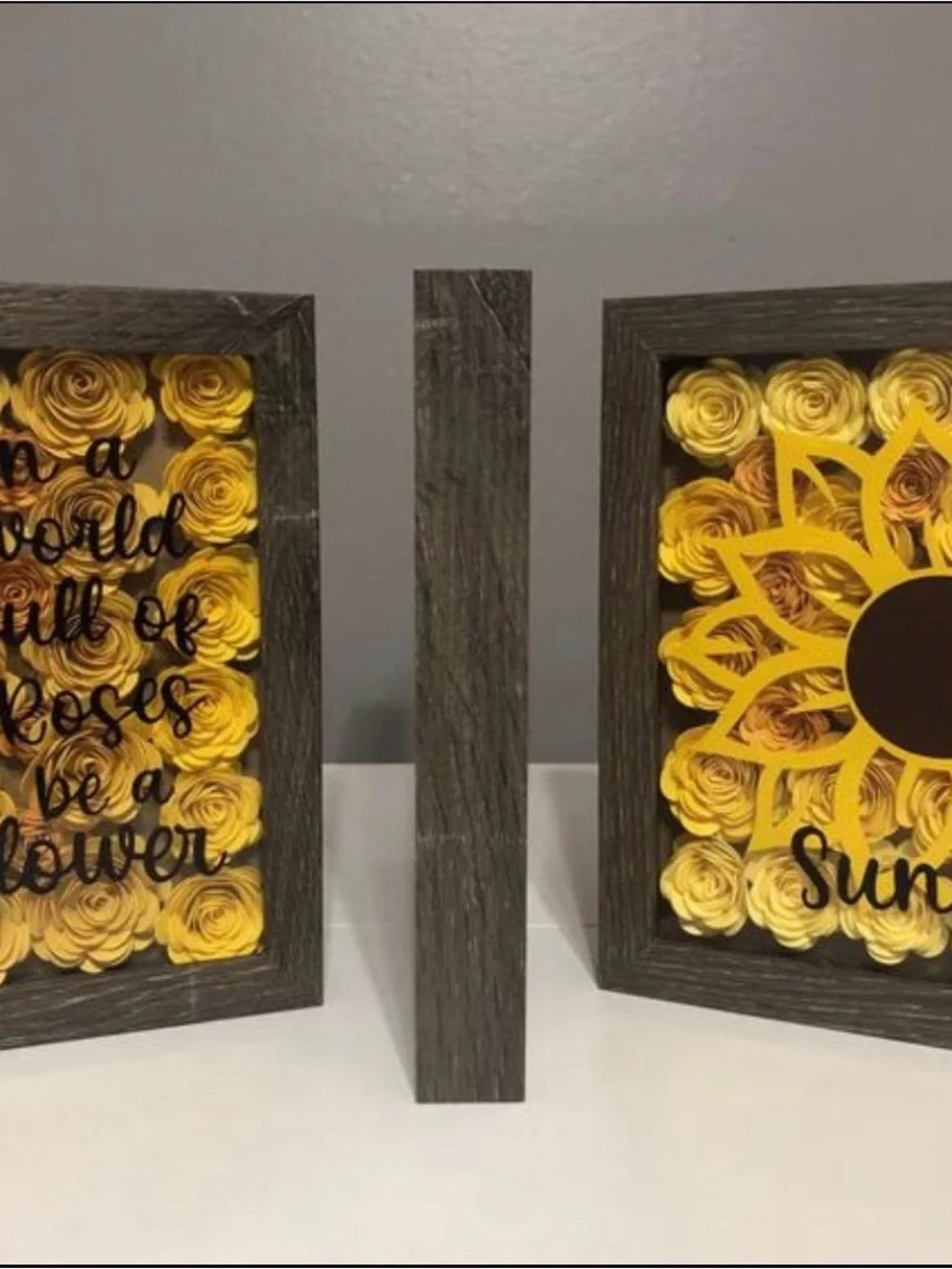 In a world full of roses be a sunflower wall decor 8x8 (handmade)